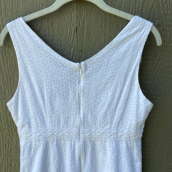 R&K‎ Dress Size 8 White Babydoll Cottage Coquette Boho Romantic Y2K Embroidered - Picture 6 of 6